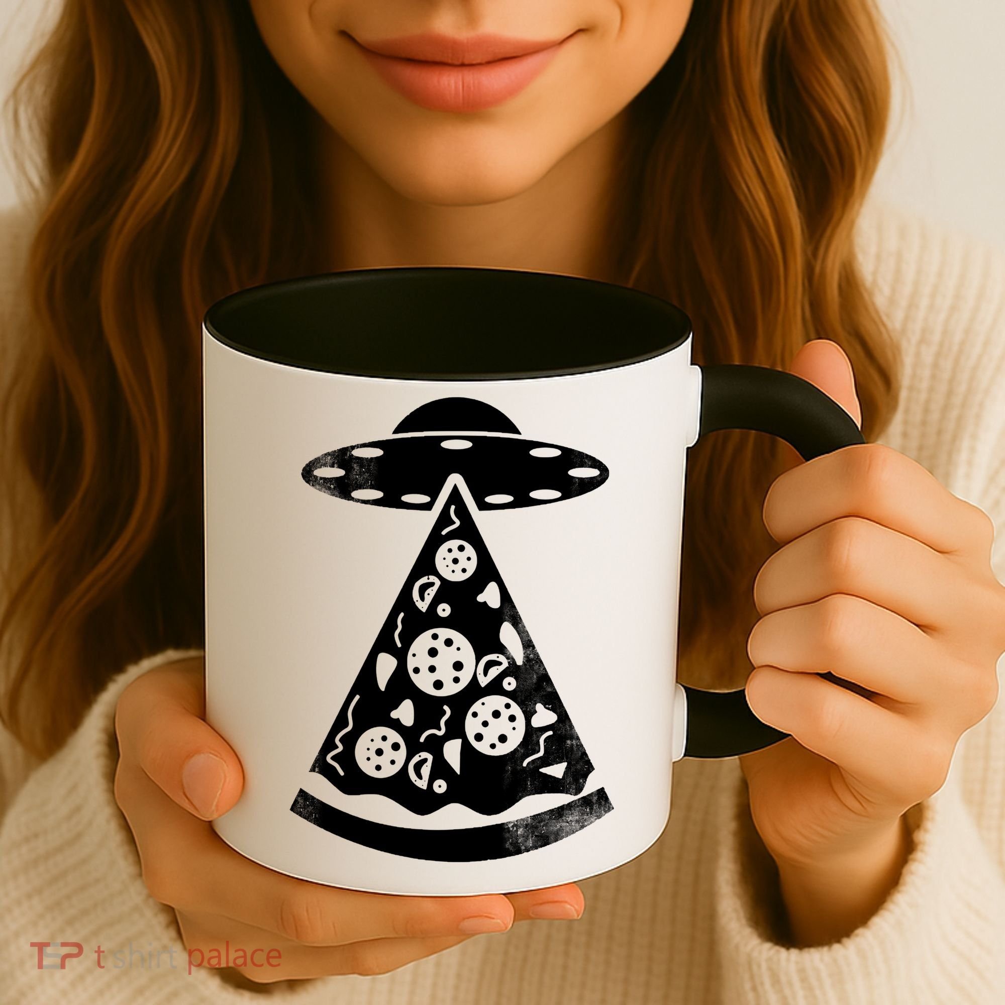 UFO Alien Pizza Coffee Mug