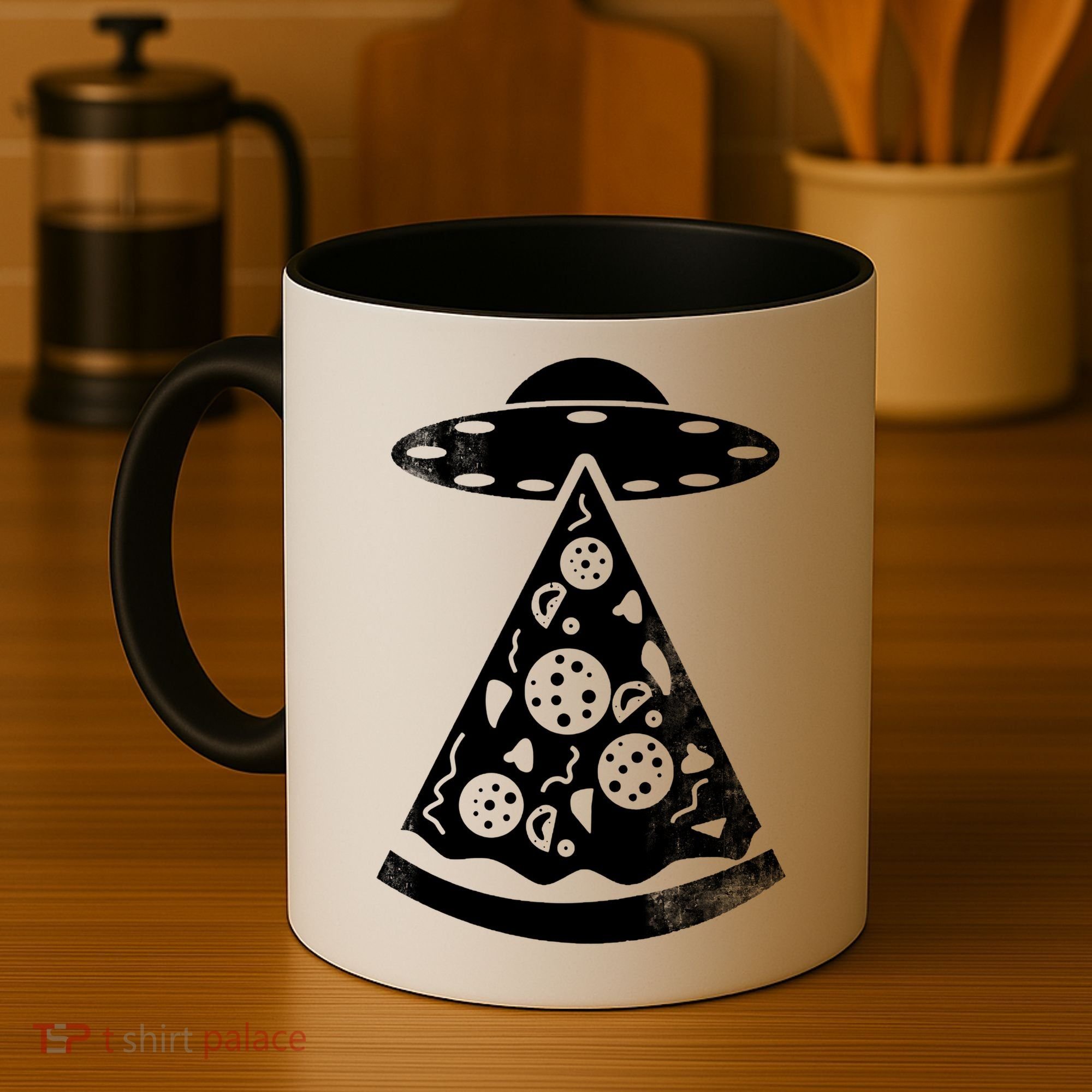 UFO Alien Pizza Coffee Mug