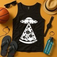 UFO Alien Pizza Tank Top thumb 4