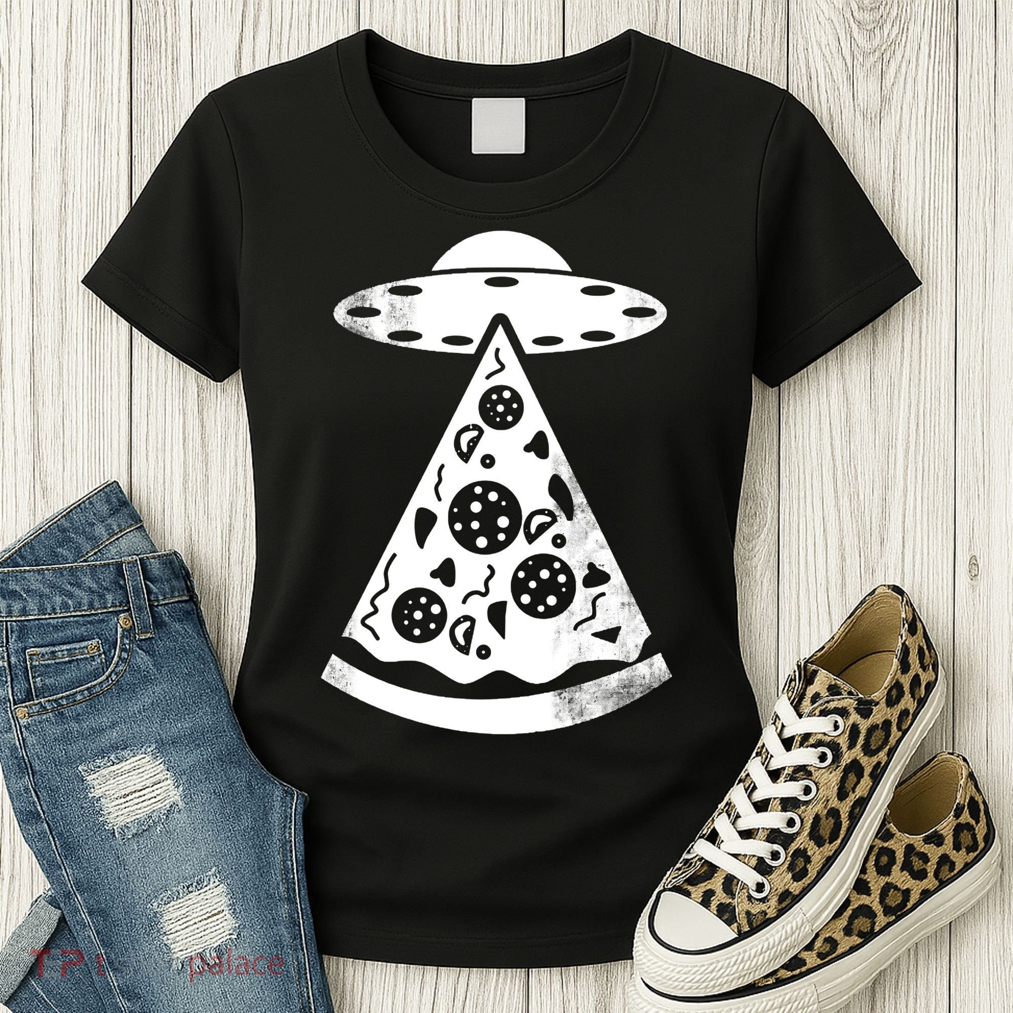 UFO Alien Pizza Women's T-Shirt