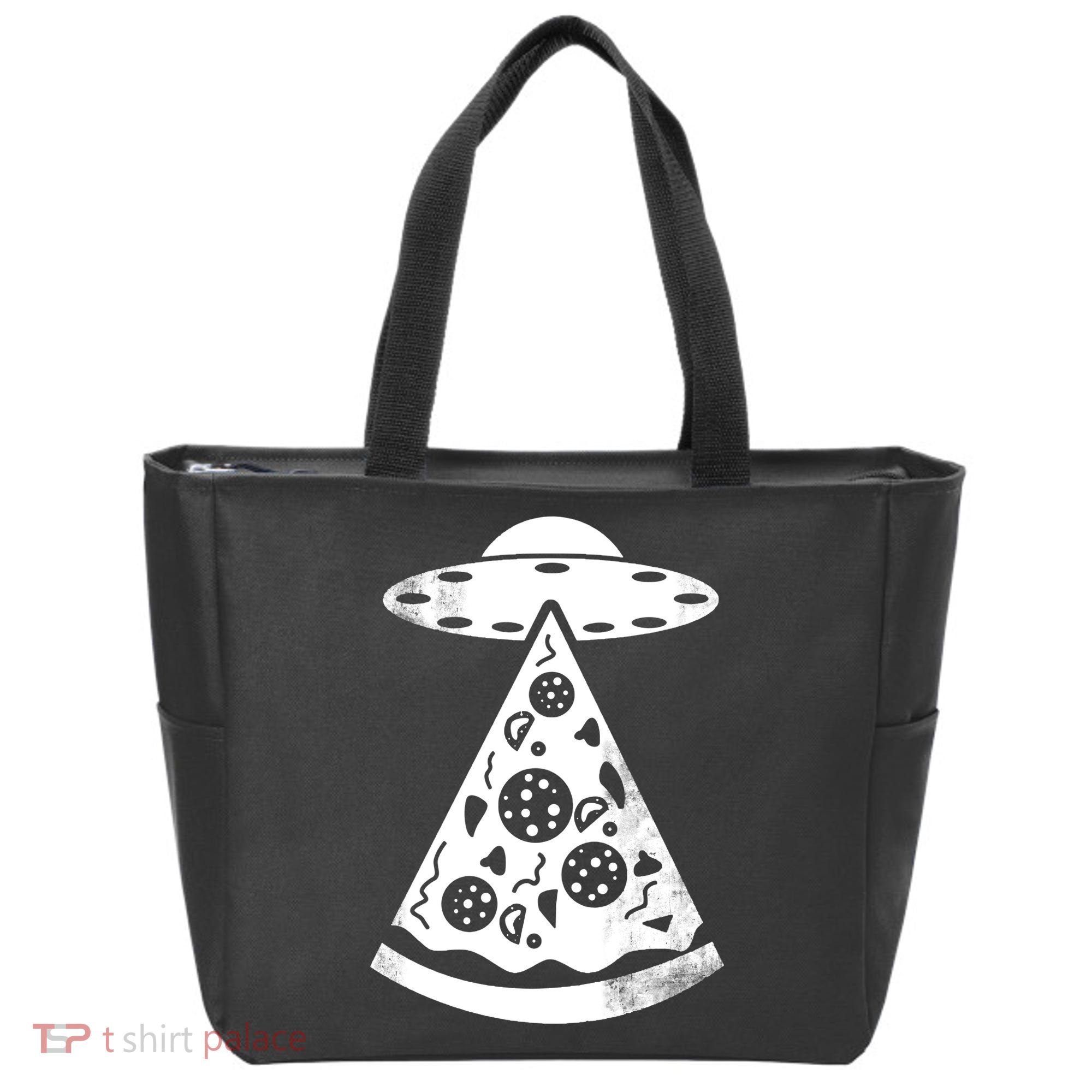 UFO Alien Pizza Tote Bag