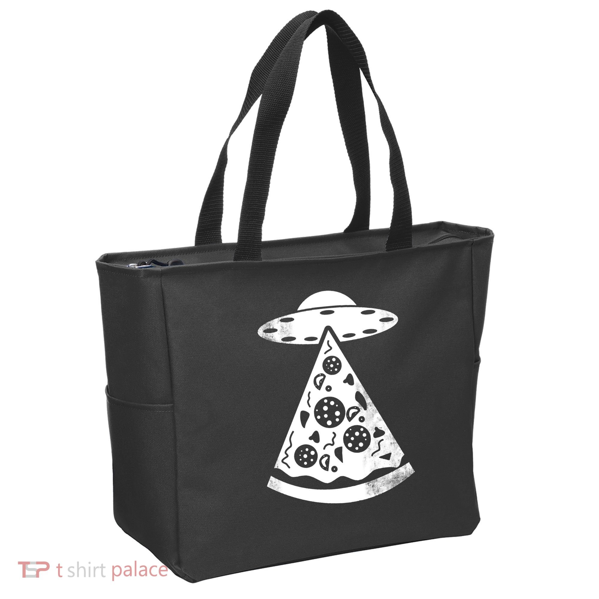 UFO Alien Pizza Tote Bag