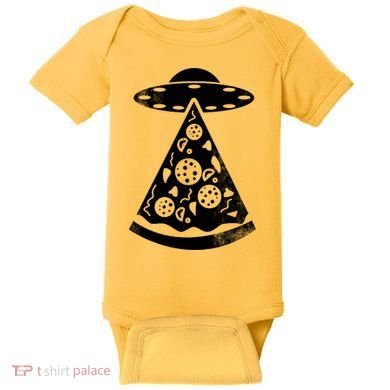 UFO Alien Pizza Baby Bodysuit