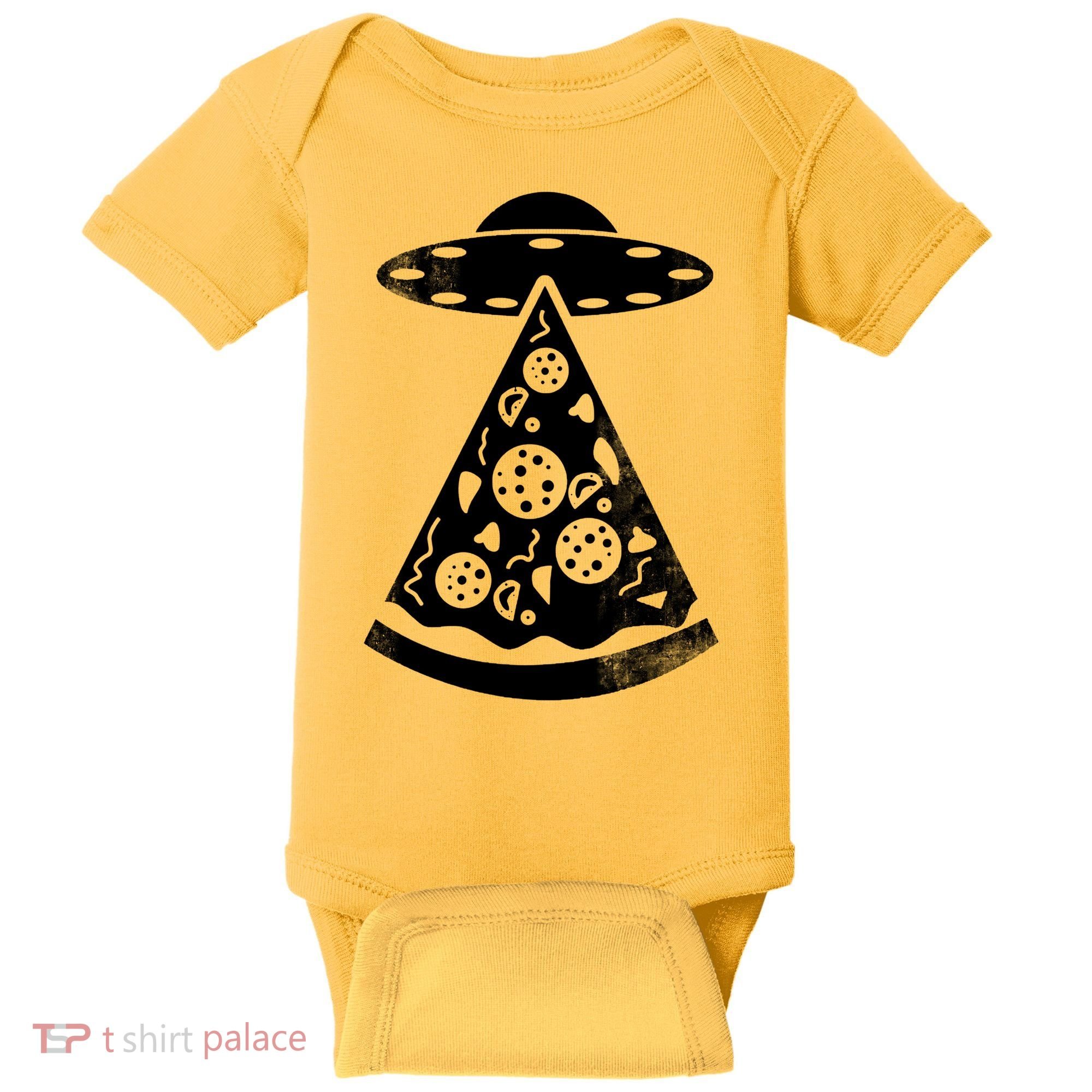 UFO Alien Pizza Baby Bodysuit