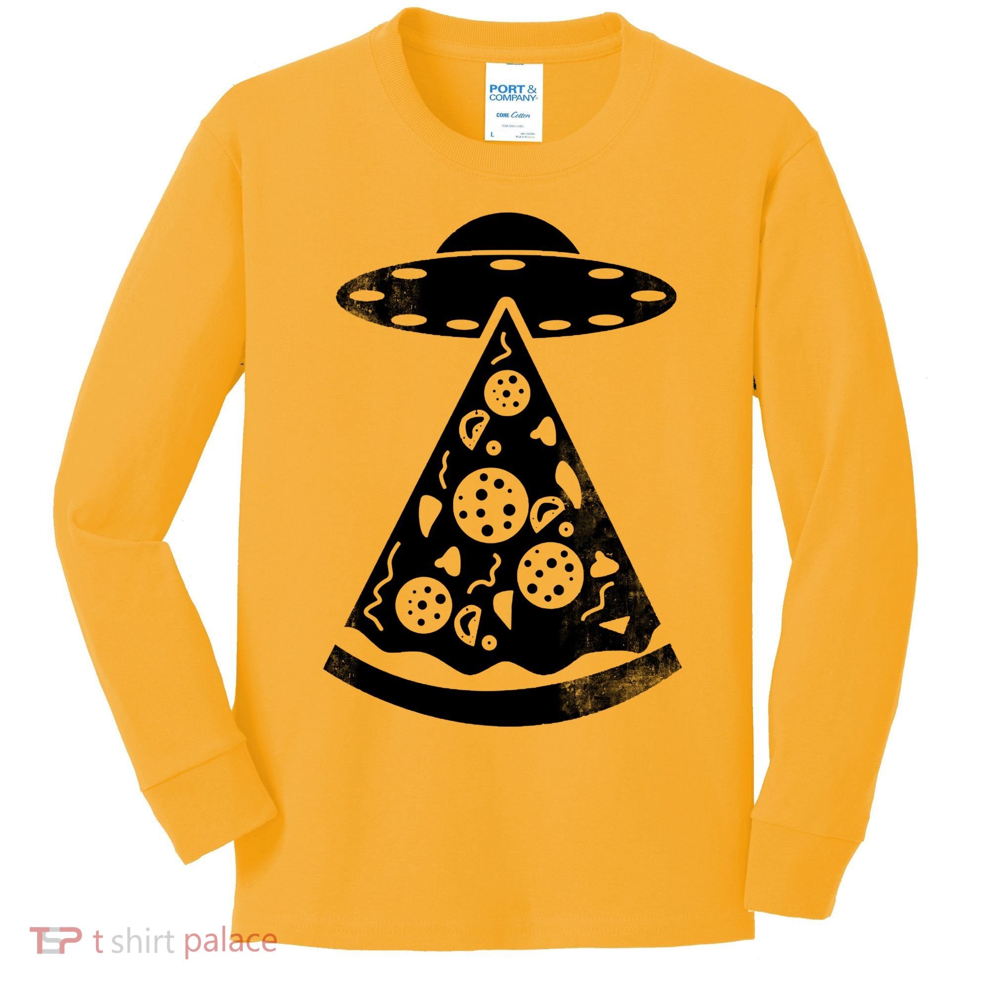 UFO Alien Pizza Kids Long Sleeve Shirt