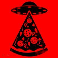 UFO Alien Pizza Santa Hat thumb 1