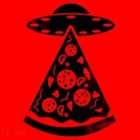 UFO Alien Pizza Santa Hat thumb 1