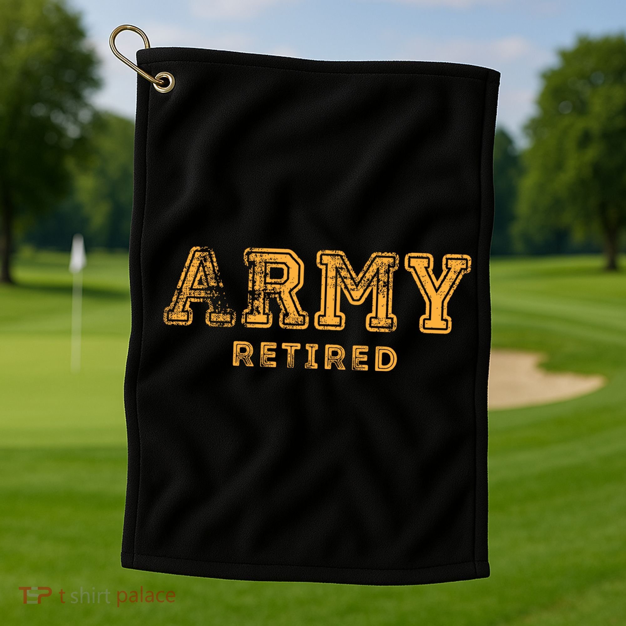 Army Retired Retirement Gift Golf Towel