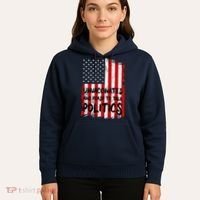 Unvaccinated And Ready To Talk Politics Funny US Flag Hoodie thumb 5