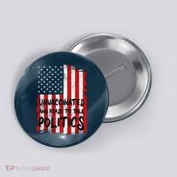 Unvaccinated And Ready To Talk Politics Funny US Flag Button thumb 0