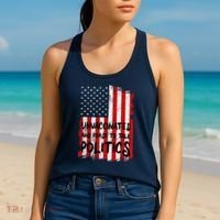 Unvaccinated And Ready To Talk Politics Funny US Flag Women's Tank Top thumb 2