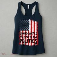 Unvaccinated And Ready To Talk Politics Funny US Flag Women's Tank Top thumb 3