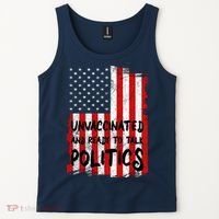Unvaccinated And Ready To Talk Politics Funny US Flag Tank Top thumb 2