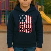 Unvaccinated And Ready To Talk Politics Funny US Flag Kids Hoodie thumb 3