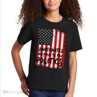 Unvaccinated And Ready To Talk Politics Funny US Flag Kids T-Shirt thumb 2