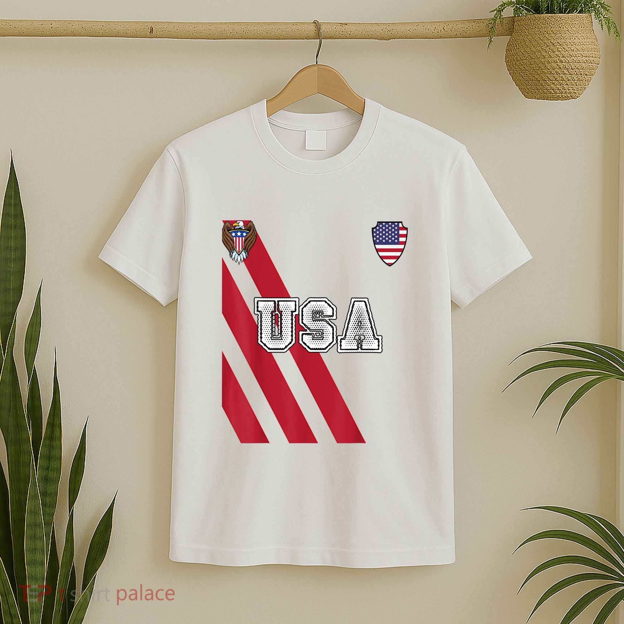 Usa America Soccer Jersey Red Blue Football Usa 2026 T-Shirt