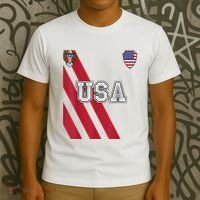 Usa America Soccer Jersey Red Blue Football Usa 2026 T-Shirt thumb 3