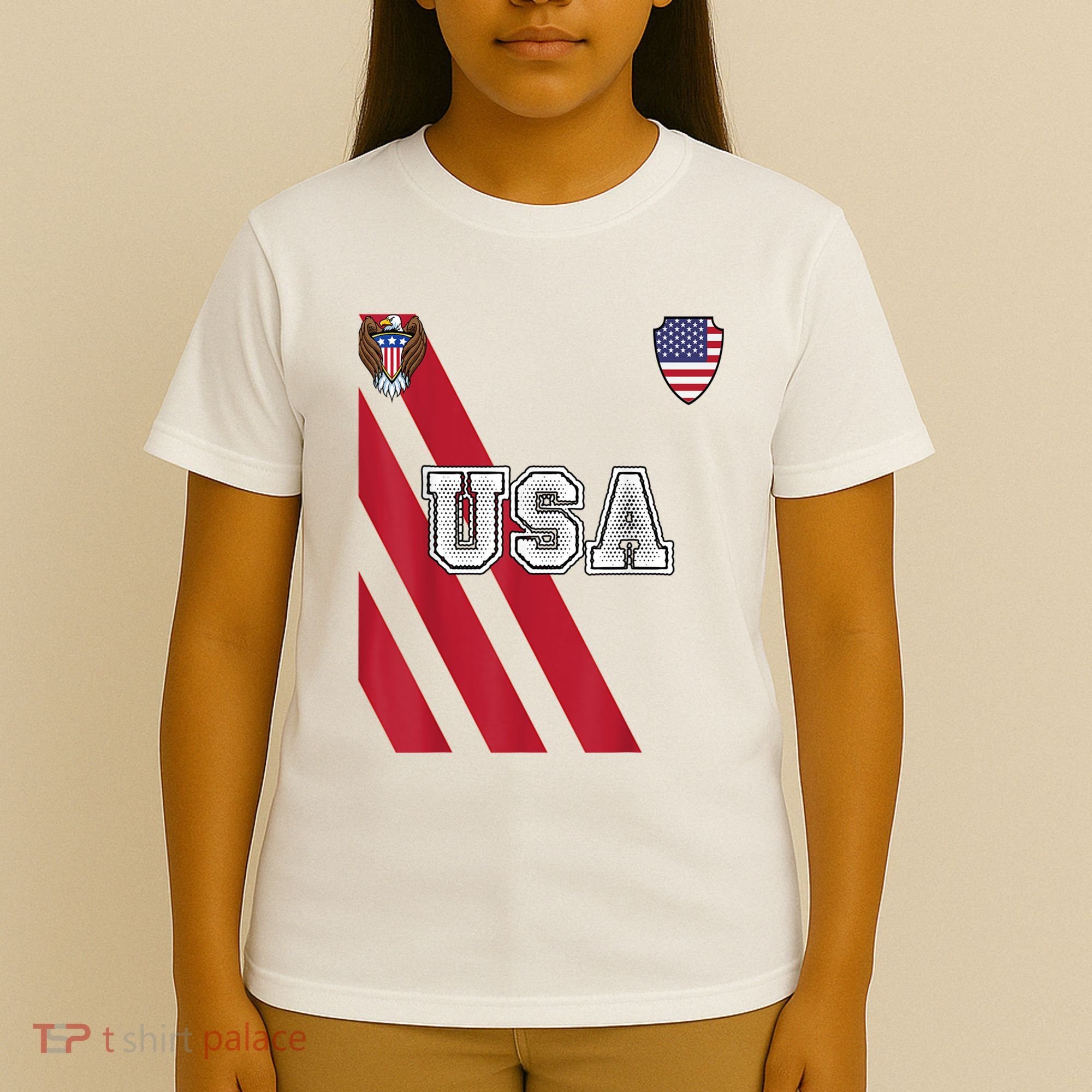 Usa America Soccer Jersey Red Blue Football Usa 2026 T-Shirt