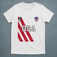 Usa America Soccer Jersey Red Blue Football Usa 2026 T-Shirt thumb 5