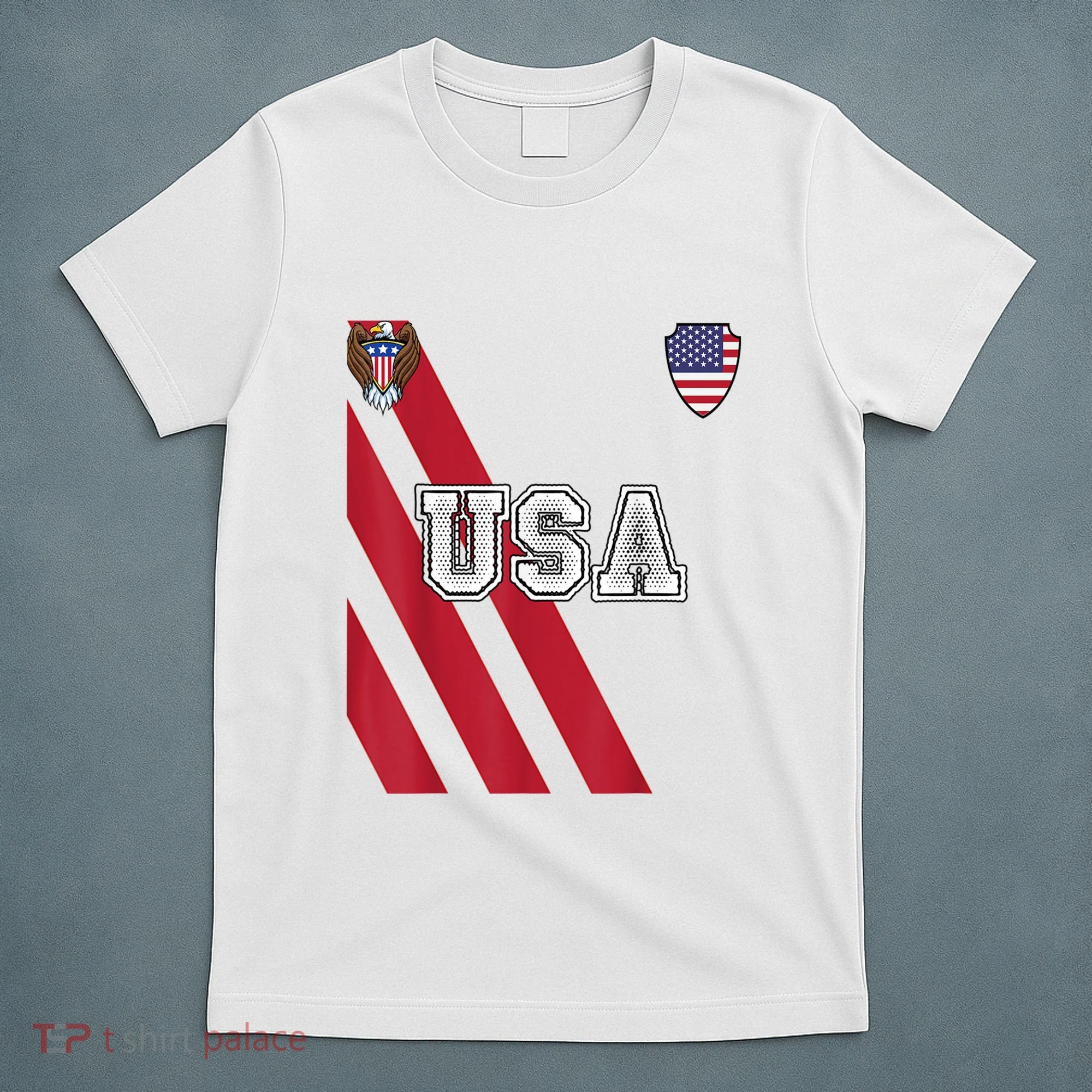 Usa America Soccer Jersey Red Blue Football Usa 2026 T-Shirt