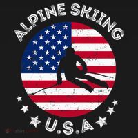 US Alpine Skiing Team Retro Support USA Downhill Skiing Team Backpack thumb 2