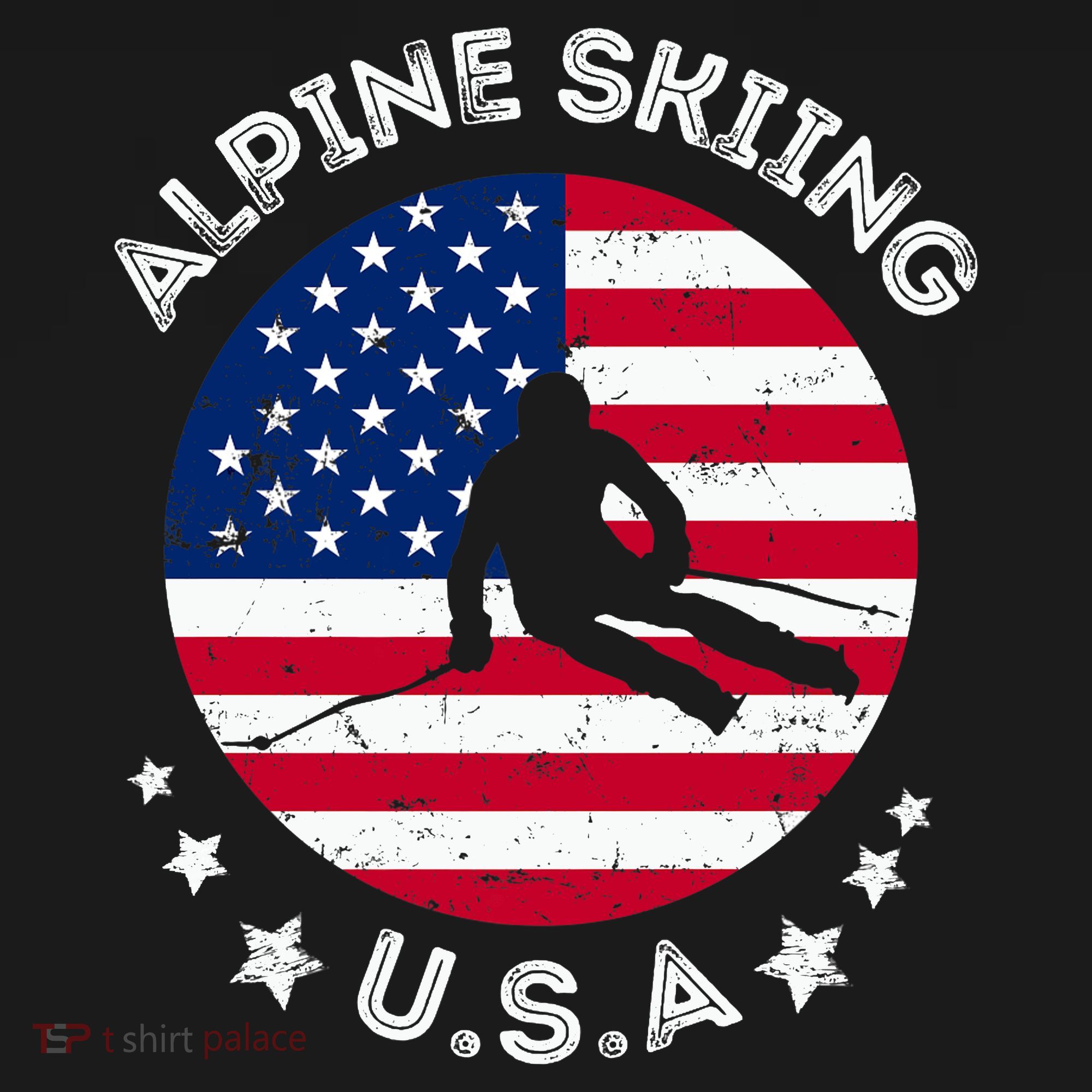 US Alpine Skiing Team Retro Support USA Downhill Skiing Team Backpack