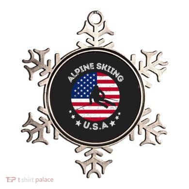 US Alpine Skiing Team Retro Support USA Downhill Skiing Team Ornament