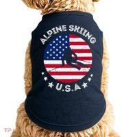US Alpine Skiing Team Retro Support USA Downhill Skiing Team Doggie Tank thumb 0