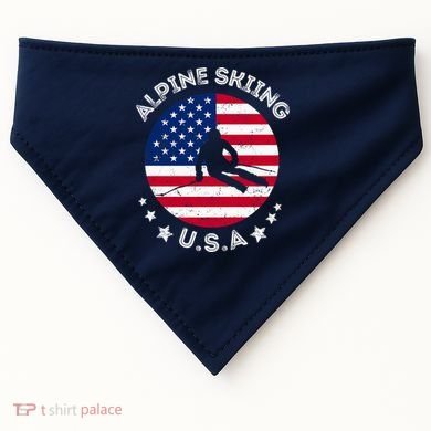 US Alpine Skiing Team Retro Support USA Downhill Skiing Team USA-Made Doggie Bandana