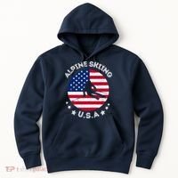 US Alpine Skiing Team Retro Support USA Downhill Skiing Team Hoodie thumb 0