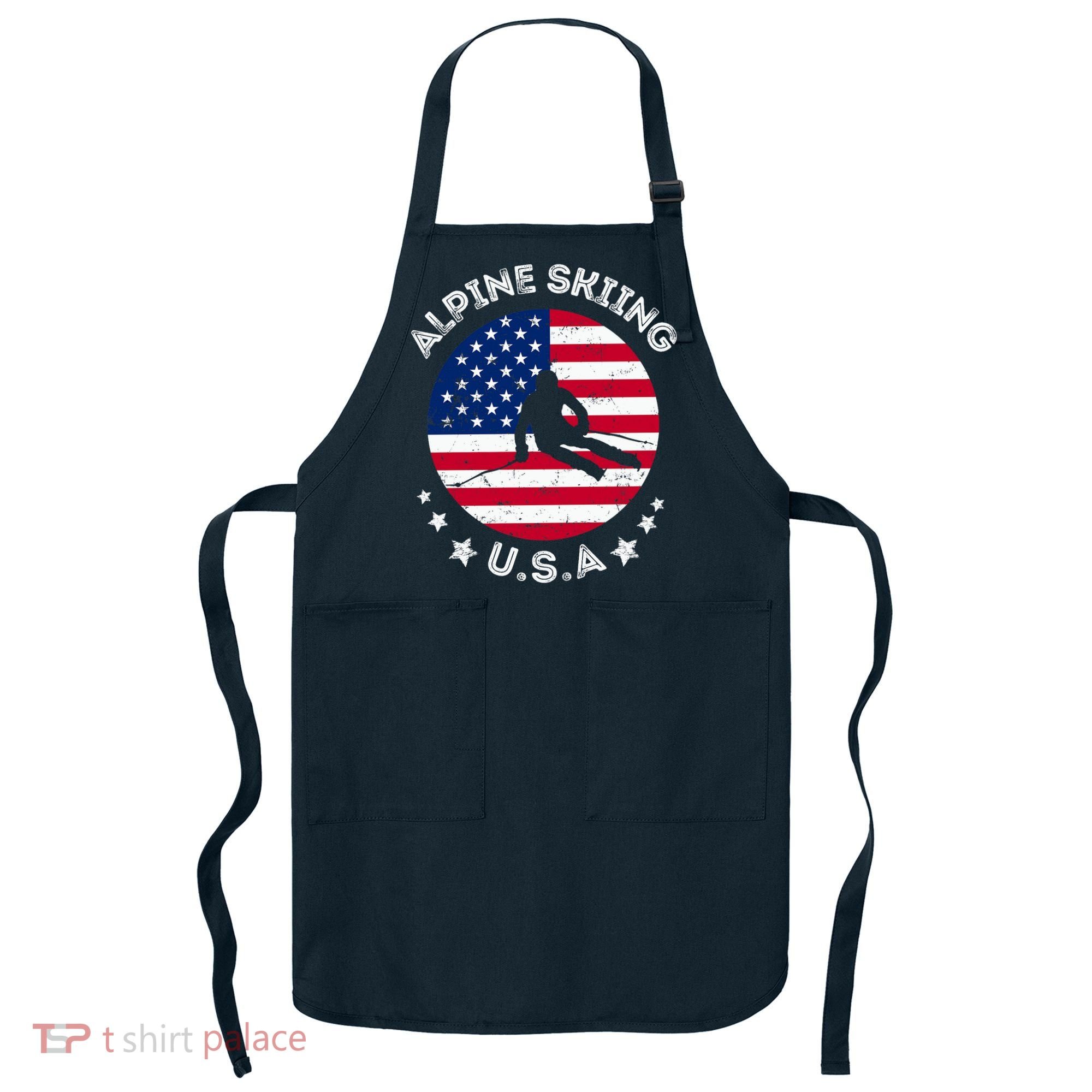 US Alpine Skiing Team Retro Support USA Downhill Skiing Team Apron