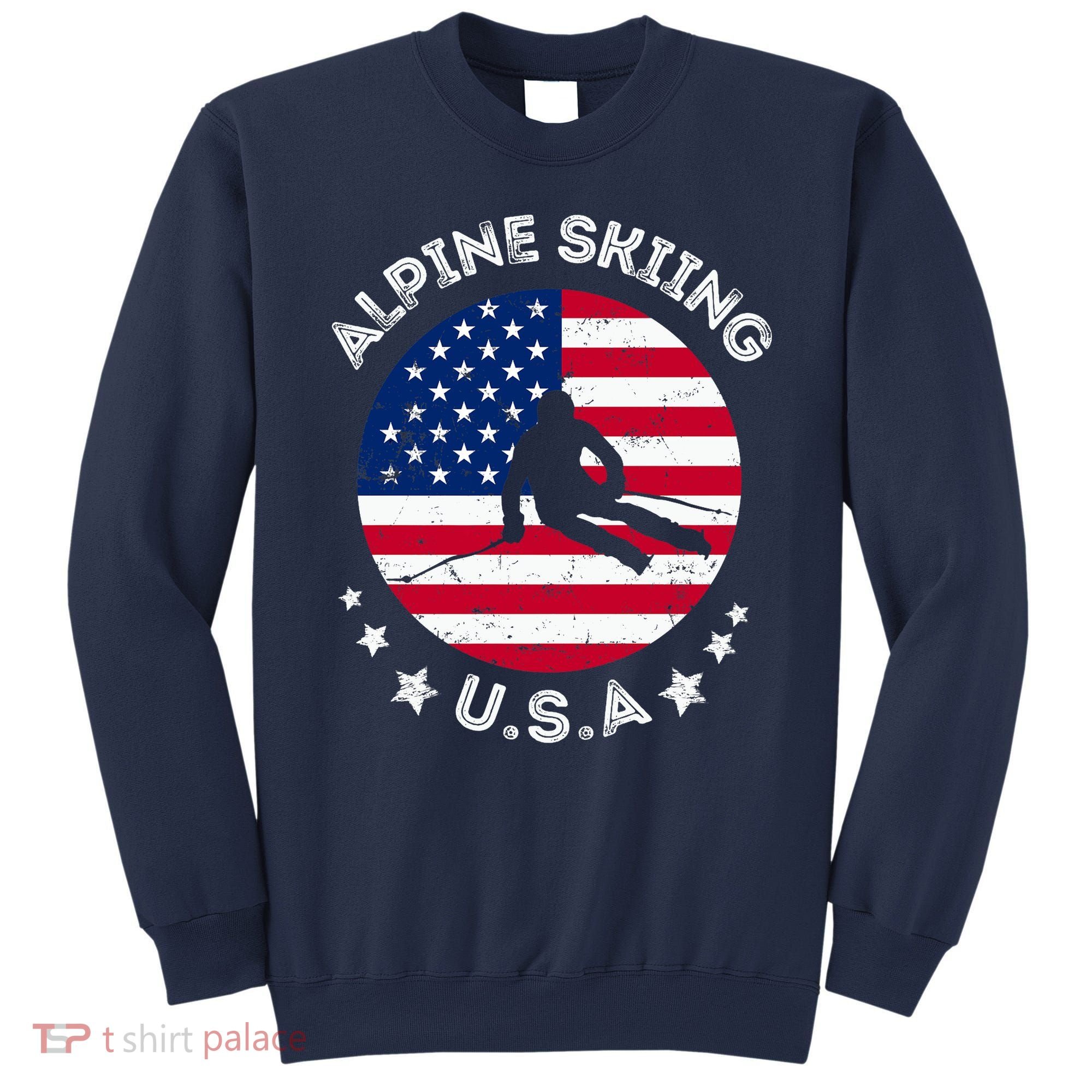 US Alpine Skiing Team Retro Support USA Downhill Skiing Team Sweatshirt