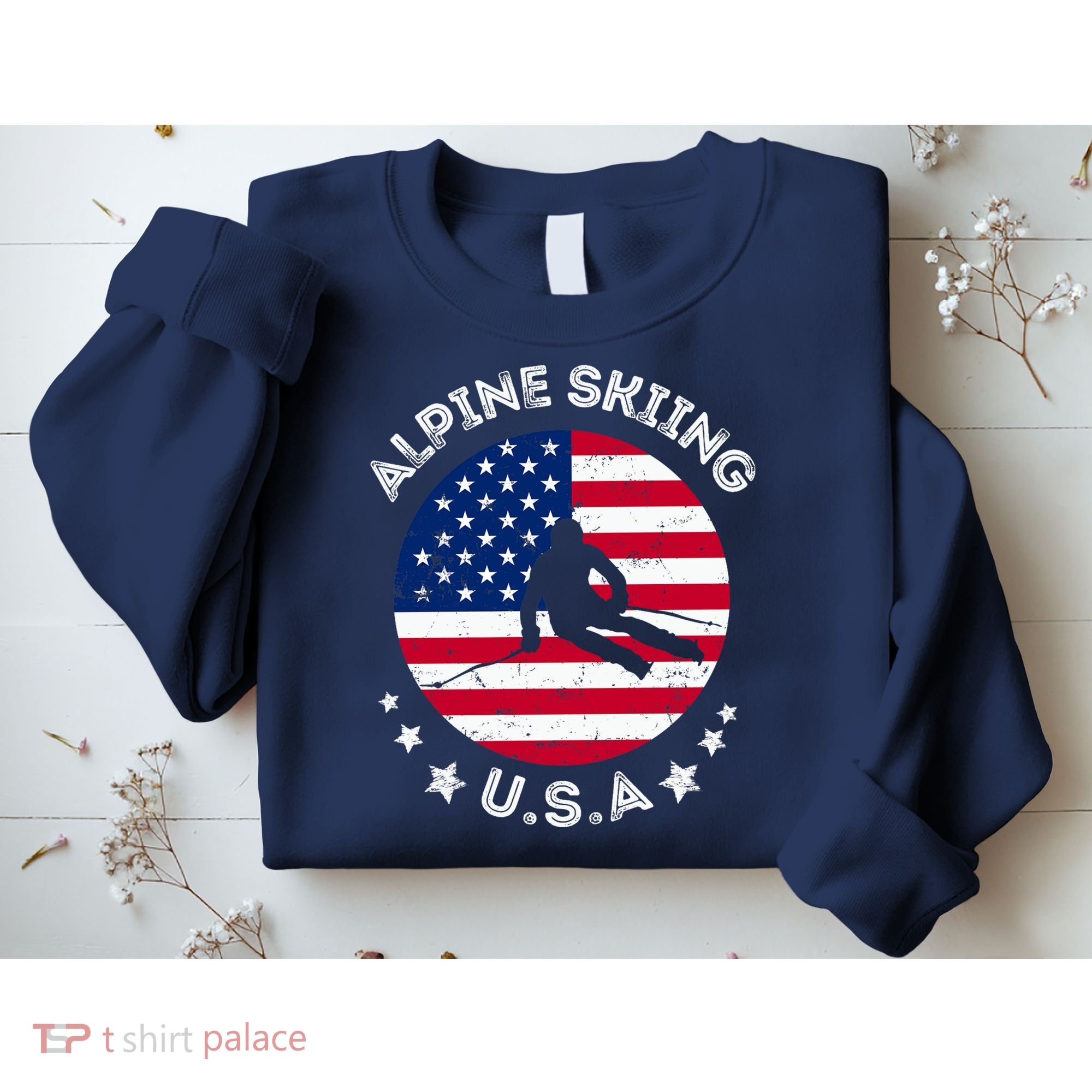 US Alpine Skiing Team Retro Support USA Downhill Skiing Team Sweatshirt