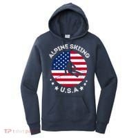 US Alpine Skiing Team Retro Support USA Downhill Skiing Team Women's Hoodie thumb 0