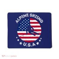 US Alpine Skiing Team Retro Support USA Downhill Skiing Team Mousepad thumb 0