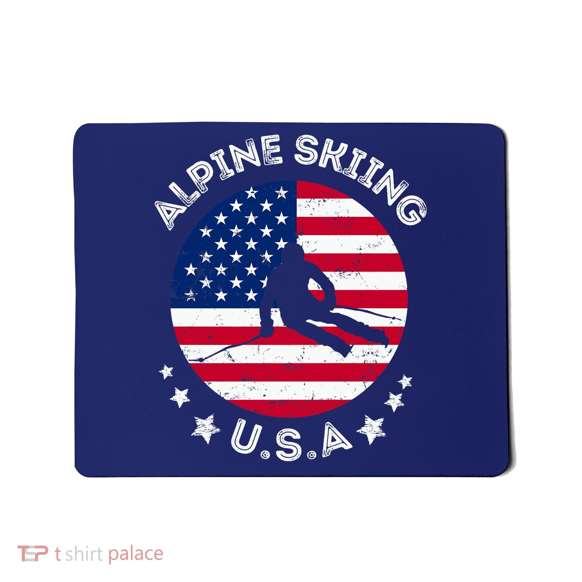 US Alpine Skiing Team Retro Support USA Downhill Skiing Team Mousepad