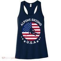 US Alpine Skiing Team Retro Support USA Downhill Skiing Team Women's Tank Top thumb 0