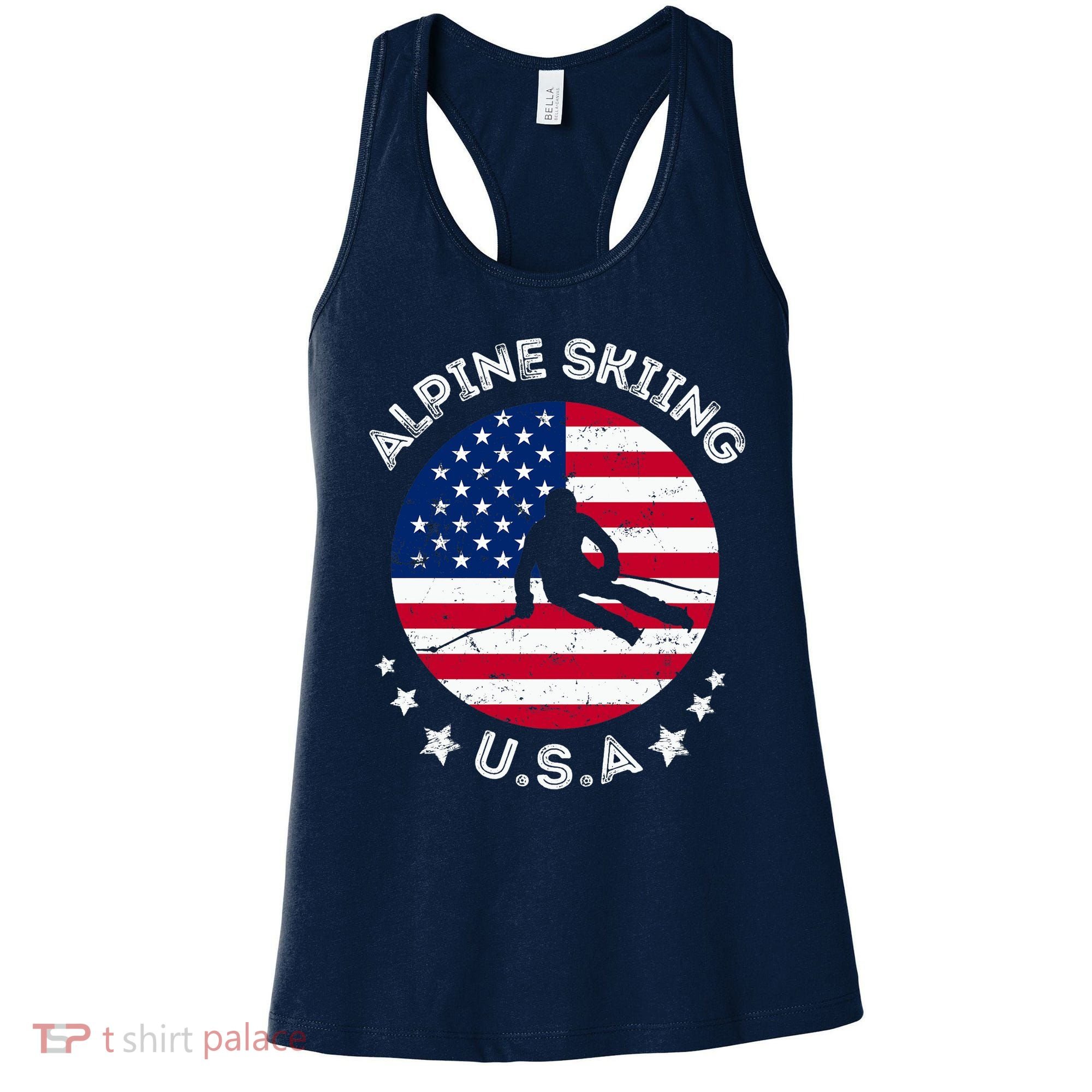 US Alpine Skiing Team Retro Support USA Downhill Skiing Team Women's Tank Top