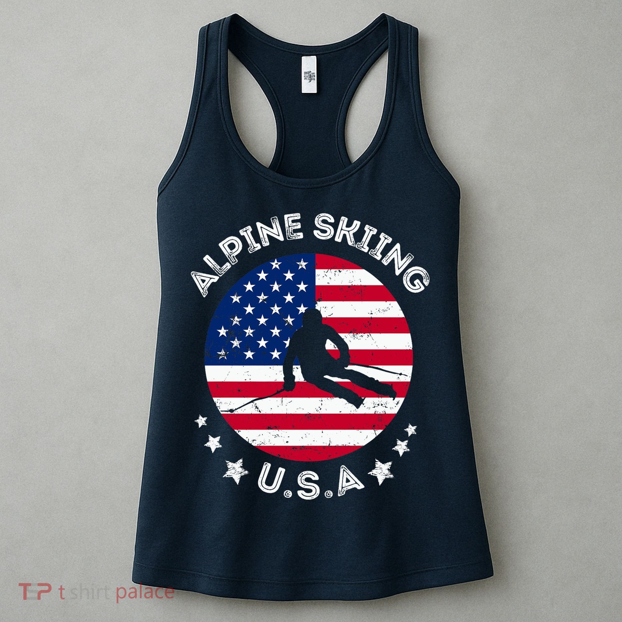 US Alpine Skiing Team Retro Support USA Downhill Skiing Team Women's Tank Top