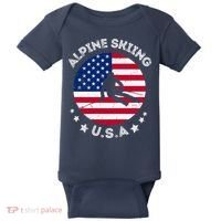 US Alpine Skiing Team Retro Support USA Downhill Skiing Team Baby Bodysuit thumb 0