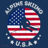 US Alpine Skiing Team Retro Support USA Downhill Skiing Team Baby Bodysuit thumb 2