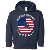 US Alpine Skiing Team Retro Support USA Downhill Skiing Team Toddler Hoodie thumb 0