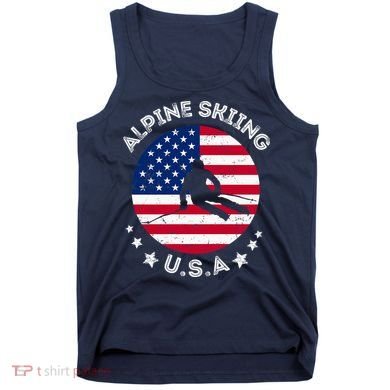US Alpine Skiing Team Retro Support USA Downhill Skiing Team Tank Top