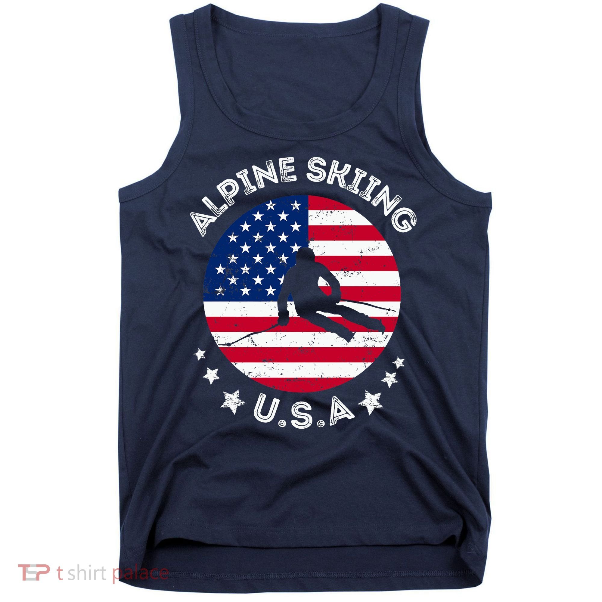 US Alpine Skiing Team Retro Support USA Downhill Skiing Team Tank Top