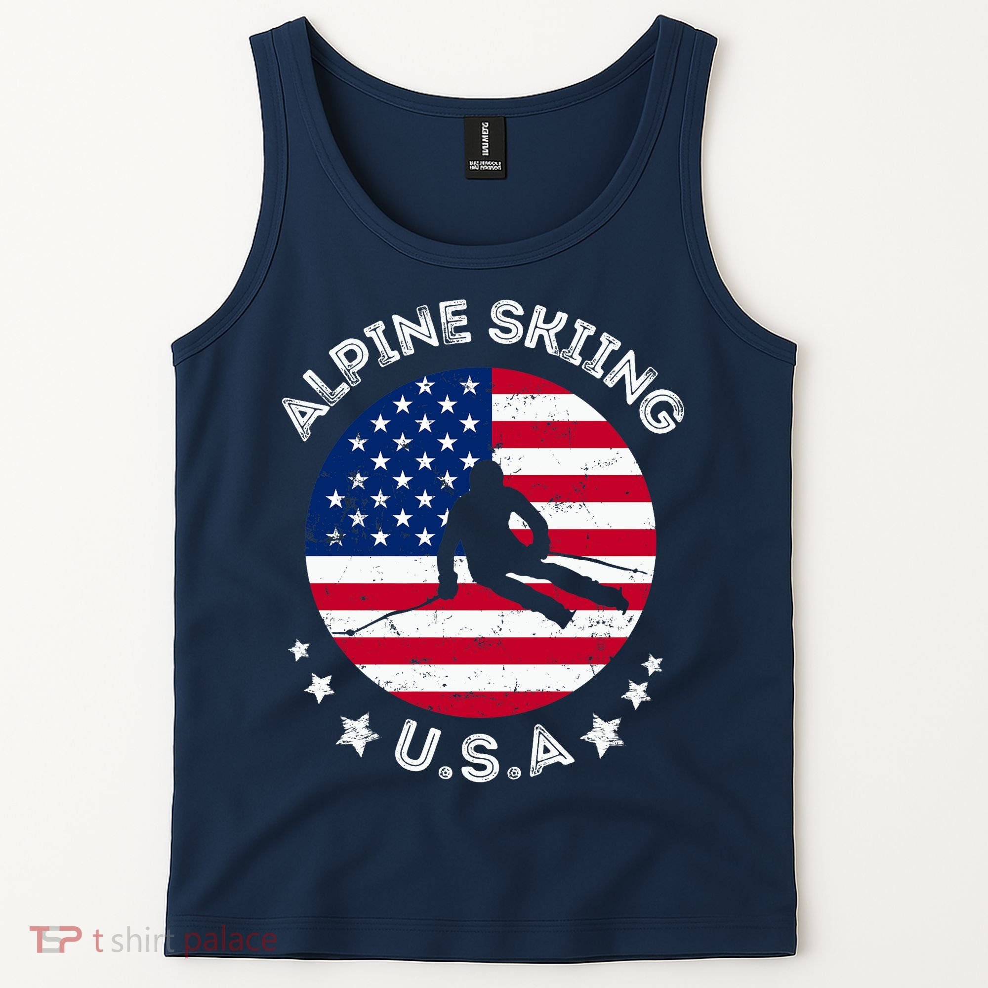 US Alpine Skiing Team Retro Support USA Downhill Skiing Team Tank Top