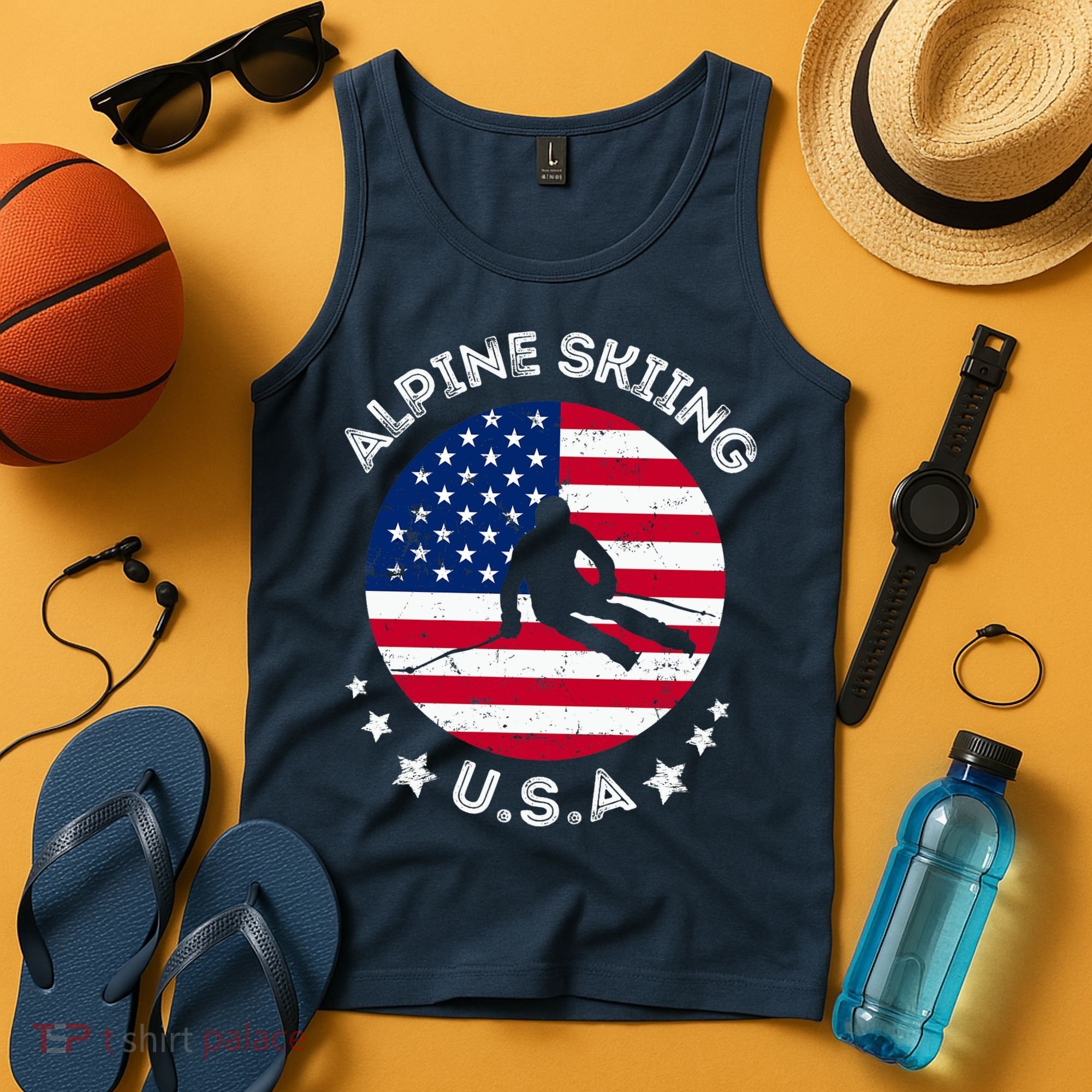 US Alpine Skiing Team Retro Support USA Downhill Skiing Team Tank Top
