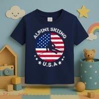 US Alpine Skiing Team Retro Support USA Downhill Skiing Team Toddler T-Shirt thumb 3