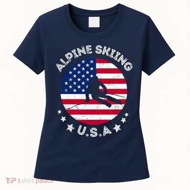 US Alpine Skiing Team Retro Support USA Downhill Skiing Team Women's T-Shirt