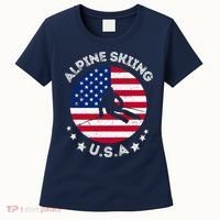 US Alpine Skiing Team Retro Support USA Downhill Skiing Team Women's T-Shirt thumb 0