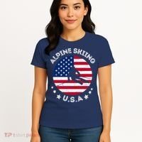 US Alpine Skiing Team Retro Support USA Downhill Skiing Team Women's T-Shirt thumb 4